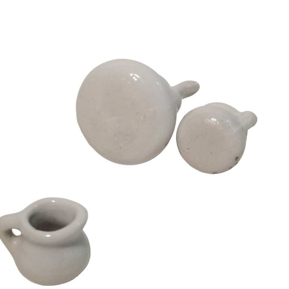 Miniature Tea Set Play Dishes Porcelain Pink Rose Teapot Creamer Sugar Dish Mini - Picture 5 of 11